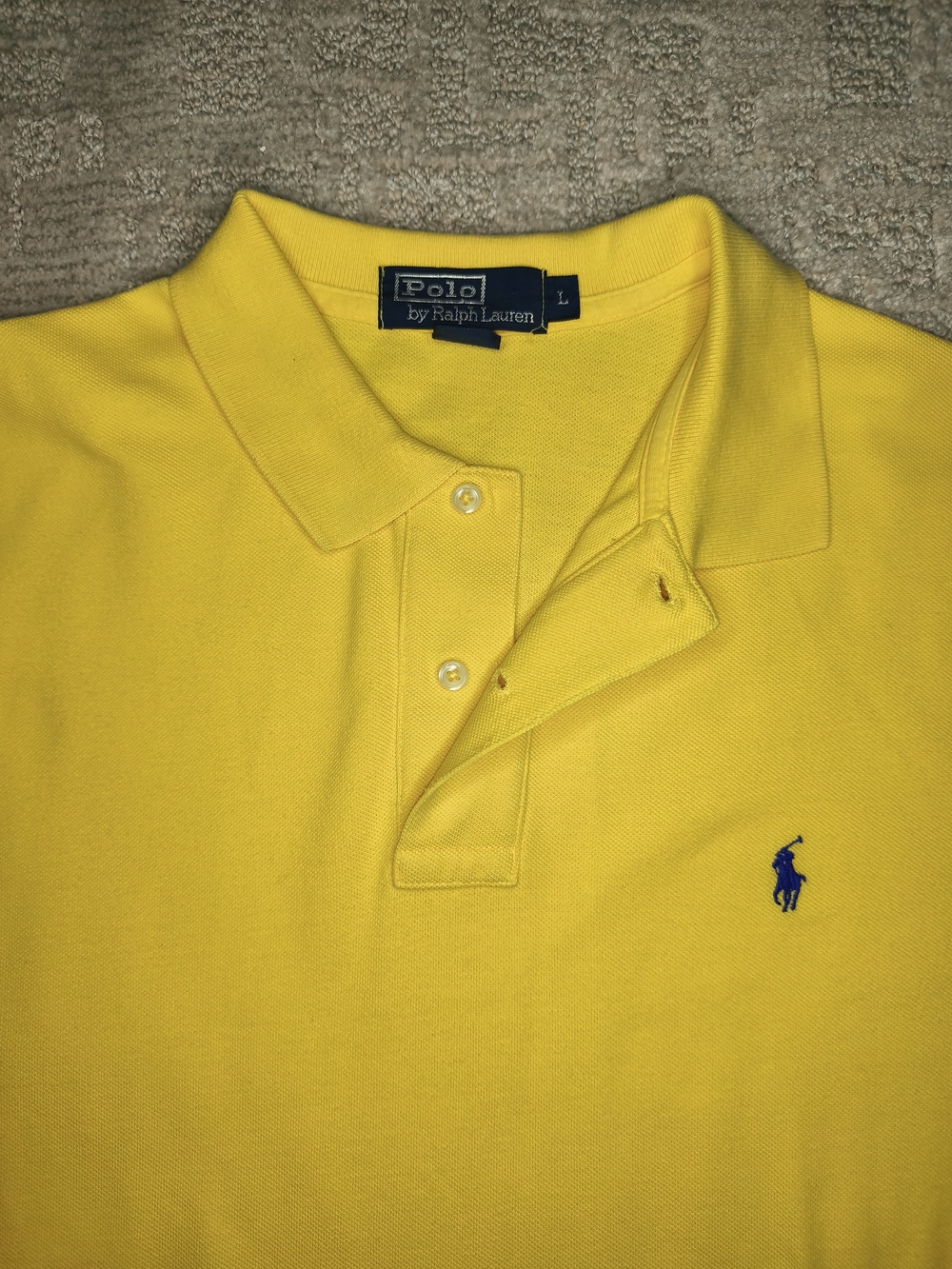 VTG 90s USA Polo Ralph Lauren Men's Shirt Size XL Yellow Pony Logo Short Sleeve